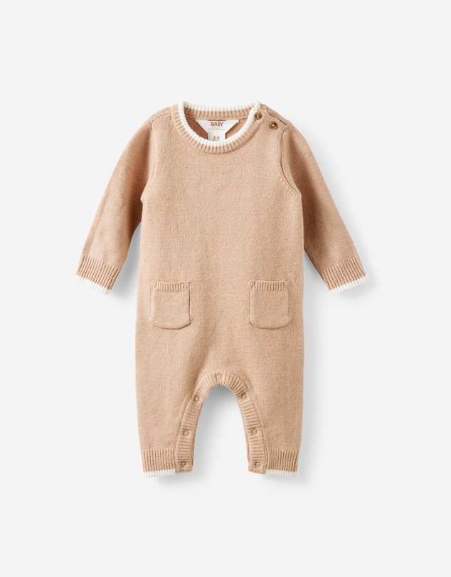 Cotton On Kids - Baby Organic Blend Knit Long Sleeve Romper