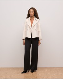 Trenery - Silk Concealed Placket Shirt in Sierra