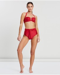 Duskii - Cerise Deep V Bandeau