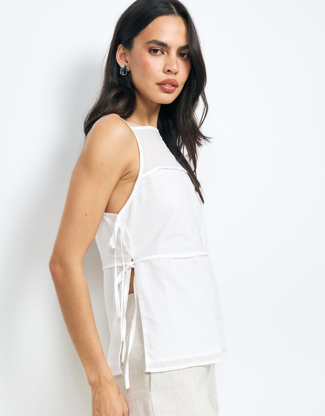 AERE - Grace Panel Tie Side Top