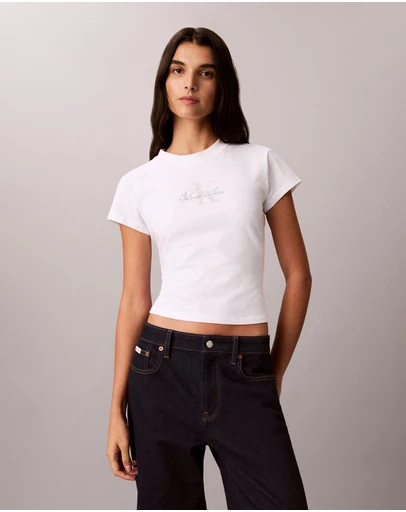 Calvin Klein Jeans - Script Monologo Baby Tee