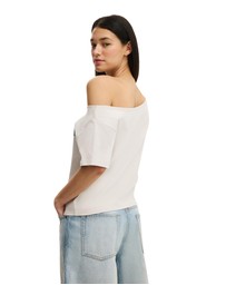 Cotton On - The Sporty Off Shoulder Graphic Tee