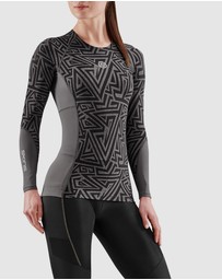 SKINS - SKINS Compression Women's Series-3 Clothing Long Sleeve Top Charcoal Angle