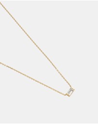 Kirstin Ash - Baguette Birthstone Necklace April White Topaz