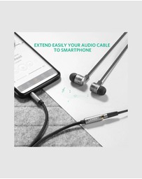Ugreen - UGREEN 3.5mm Male to Female Audio Extension Cable – 3m Black Aluminum Alloy Tangle-Free