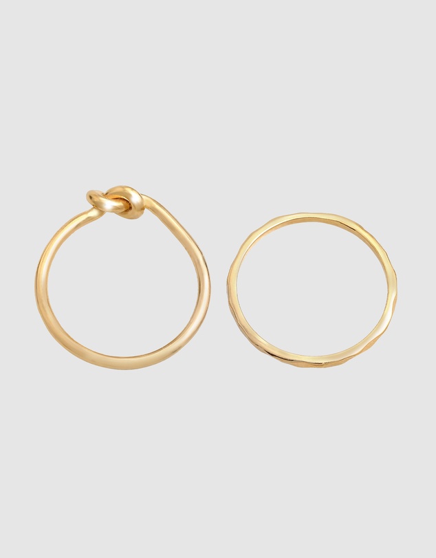 Elli Jewelry - Filigree Knot Ring Set in Gold-Plated 925 Silver
