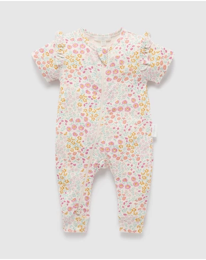 Purebaby - Footless Zip Growsuit-Babies