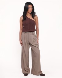 Petal & Pup - Kathryn Wide Leg Pant - Beige