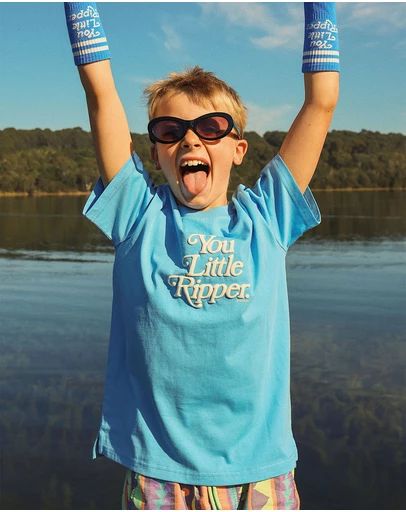Skwosh - Little Ripper Boys Regular Tee in Light Blue
