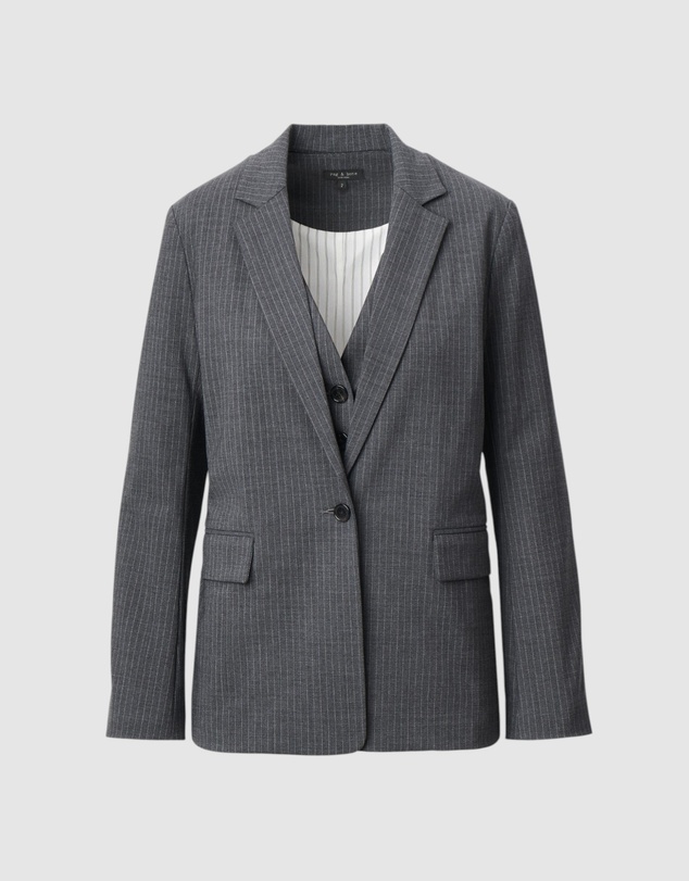 rag & bone - Jennifer Striped Combo Blazer