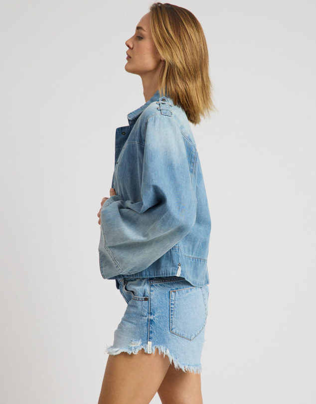 ONE TEASPOON - Victory Belle Denim Linen Jacket - Blue Latte