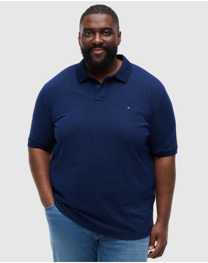 Tommy Hilfiger - Big & Tall Regular Fit Geometric Print Polo Shirt