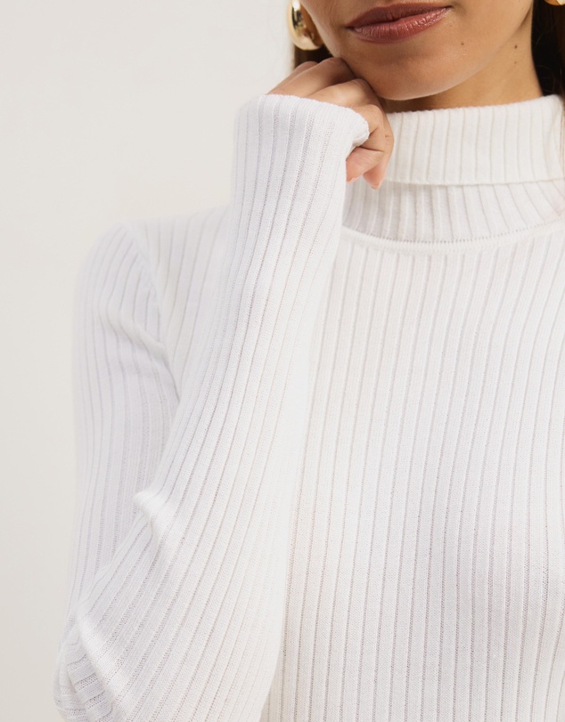 Atmos&Here - Annie Wool Blend Turtleneck Knit Top