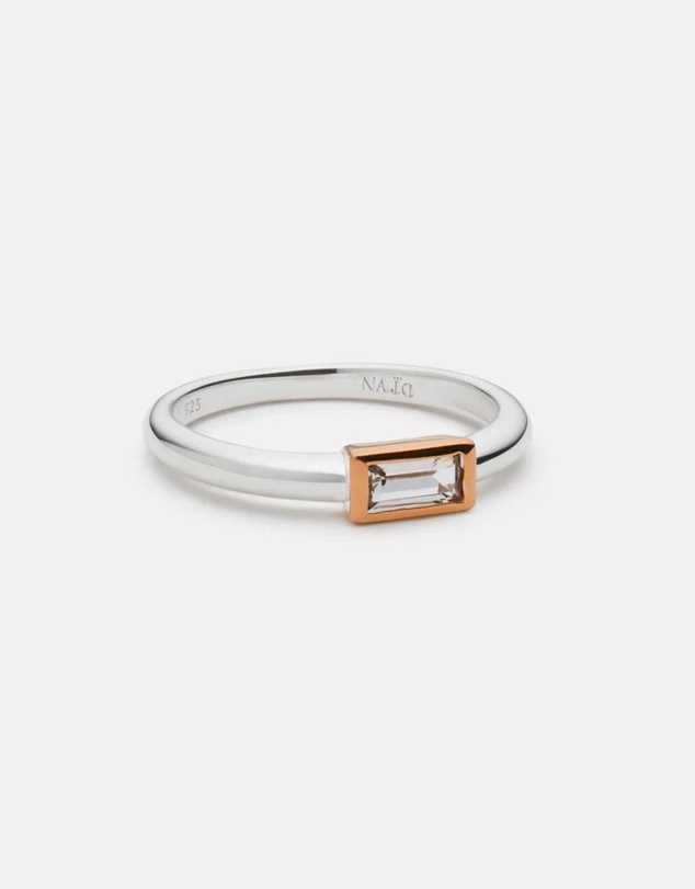Najo - Skye 2-Tone (Sil/Rose) Cubic Zirconia Ring