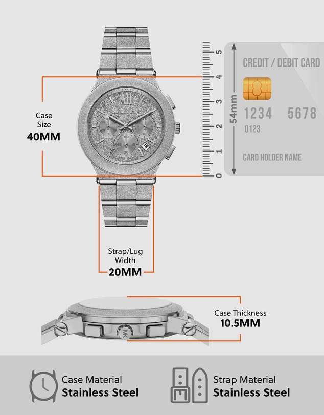 Michael Kors - Billie Silver Tone Chronograph Watch