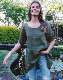 CAMIXA - Federica Linen Tunic Top