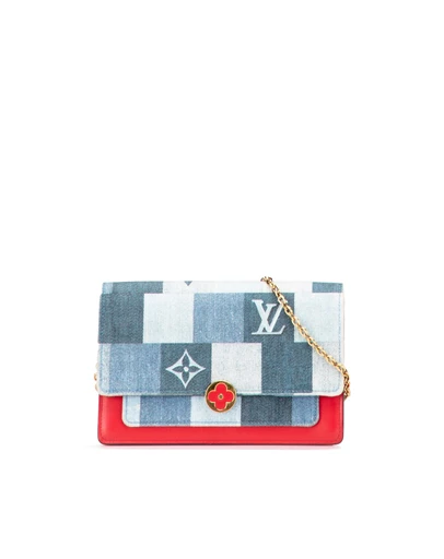 Pre-Loved by Azura Reborn - Pre-Loved Monogram Denim Patchwork Fiore Chain Wallet
