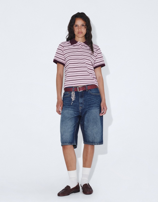 Dr Denim - Jade Polo Pink Stripe