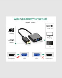 Ugreen - UGREEN DP Male to VGAFemale Converter Black
