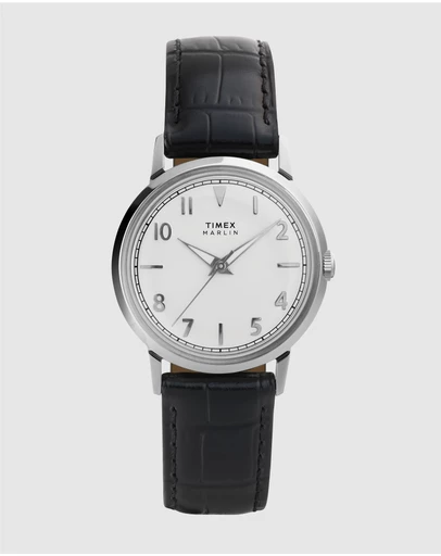 TIMEX - Marlin® Quartz 34mm Leather Strap Watch