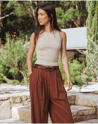 Petal & Pup - Ari Ribbed Tank Top - Wheat