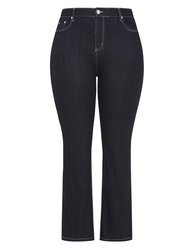 City Chic - Plus size CC Bootleg Petite Denim Jean - dark wash