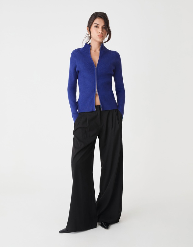 Forcast - Blake Ribbed Zip Cardigan