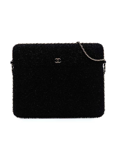 Pre-Loved by Azura Reborn - Pre-Loved CC Tweed Chain Around Tablet Holder Crossbody