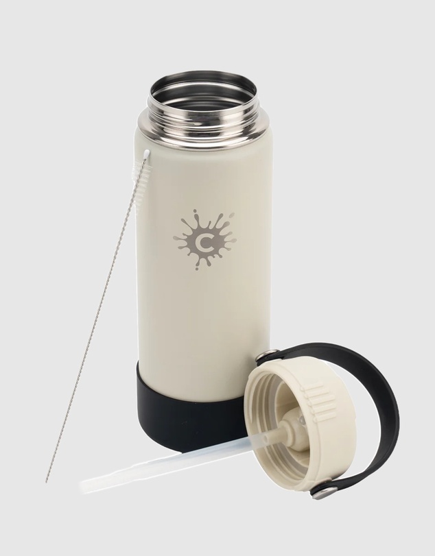 Tolu Australia - 750ml Reusable White Water Bottle with Straw Lid
