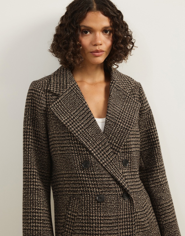 Atmos&Here - Laura Check Wool Blend Coat