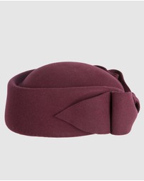 Max Alexander - Felt Wine Pillbox Hat