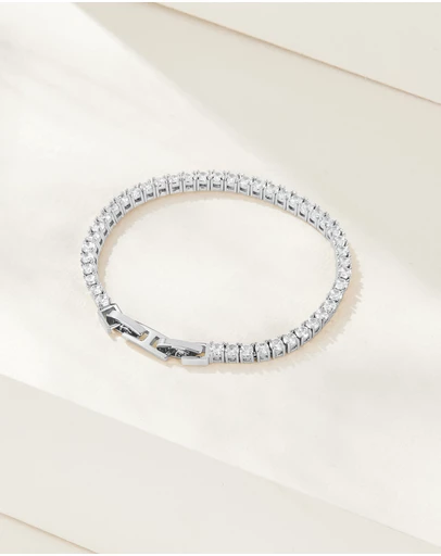 Mestige - Lola Tennis Bracelet - Silver Plated