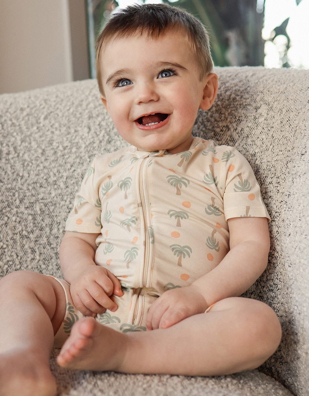 Kynd Baby - Essential Short Sleeve Onesie in Palm Sunset