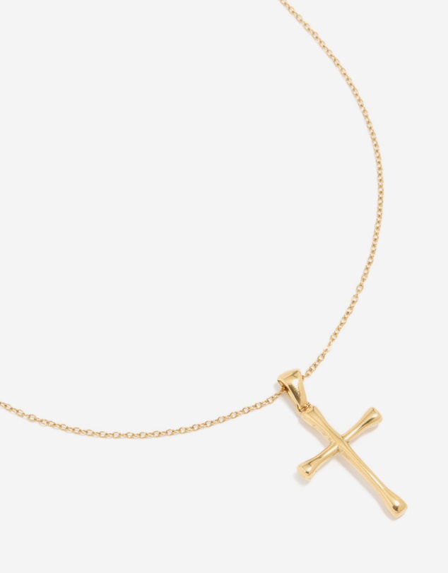 Lovisa - Waterproof Gold Plated Stainless Steel Large Cross Pendant Necklace