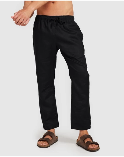 Vacay Swimwear - Linen Pants Black