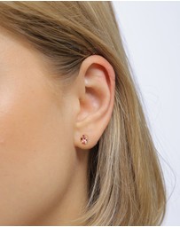 Elli Jewelry - Earrings Stud Crystal Oval 925 Sterling Silver Gold-Plated