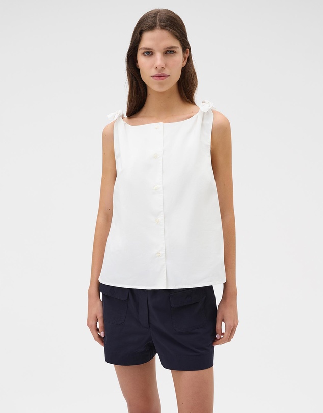 Oroton - Tie Shoulder Shell Top