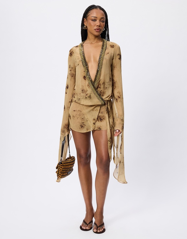 Jaded London - Iberis Chiffon Wrap Mini Dress
