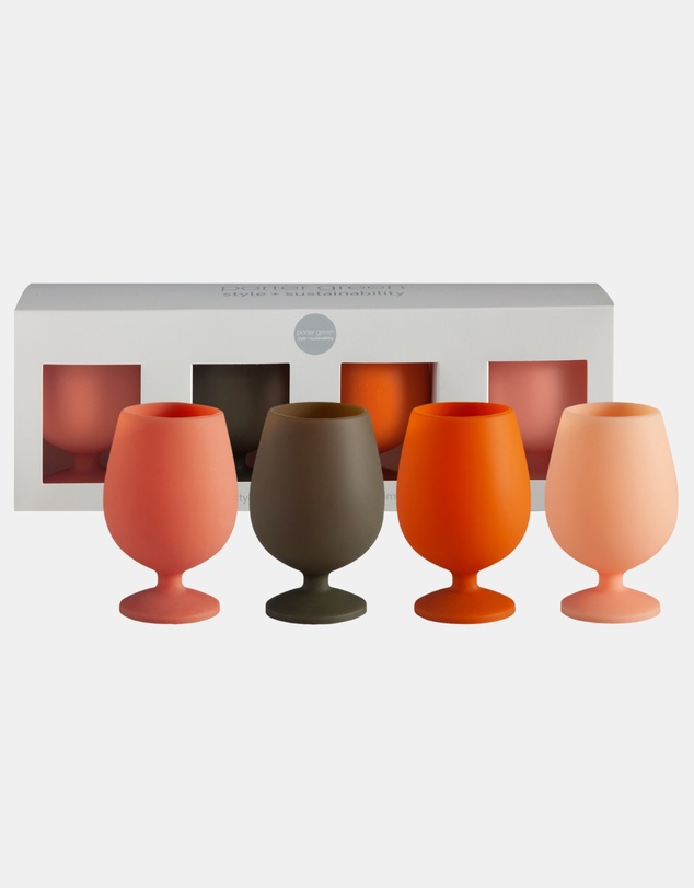 porter green - stemm silicone unbreakable wine glasses