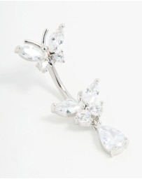 Lovisa - Surgical Steel Cubic Zircornia Double Butterfly Drop Belly Bar