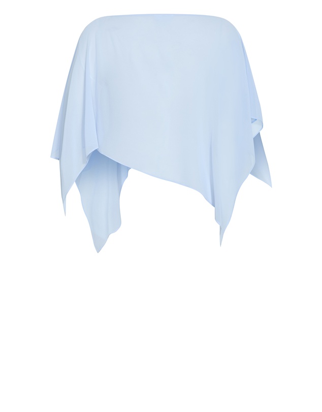 City Chic - Plus size Sheer Chiffon Poncho - sky blue