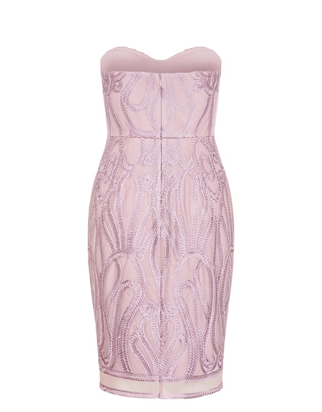 City Chic - Plus size Antonia Strapless Midi Dress - dusty mauve