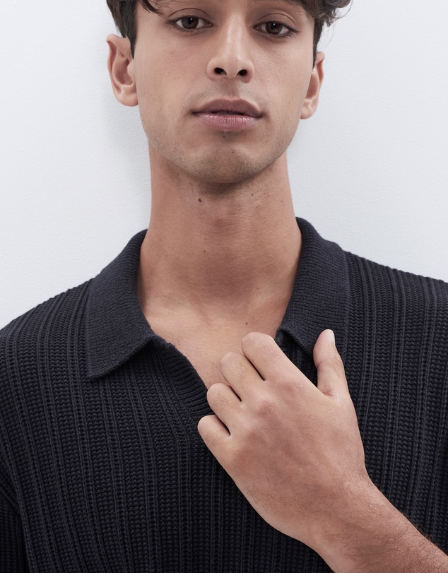 UNISON - Vertical Stitch Knit Polo