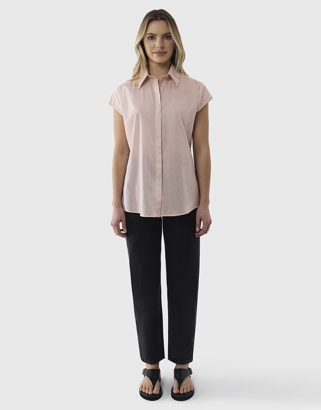 Farage - Cap Sleeve Stripe Shirt