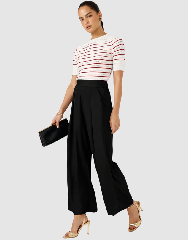 SACHA DRAKE - Eyelet Stripe Knit Top