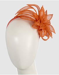 Max Alexander - Flower Orange Sinamay Fascinator Headband
