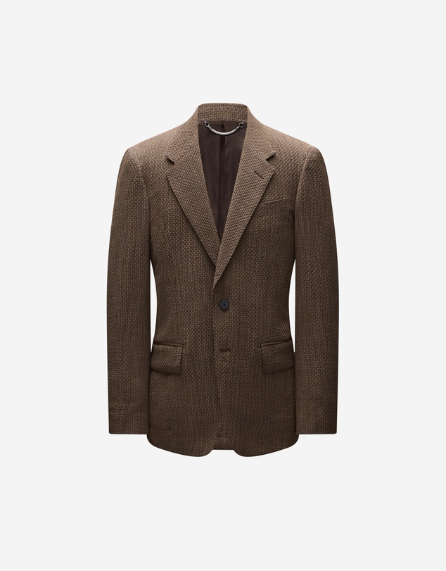 Calibre - Unstructured Micro Jacquard Wool Blazer Mocha