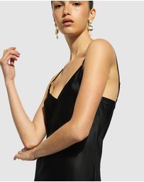GINIA - Silk Long Nite V Neck