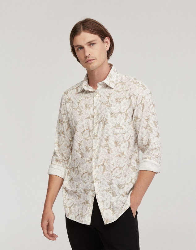 Oxford - Holloway Linen Blend Printed Shirt