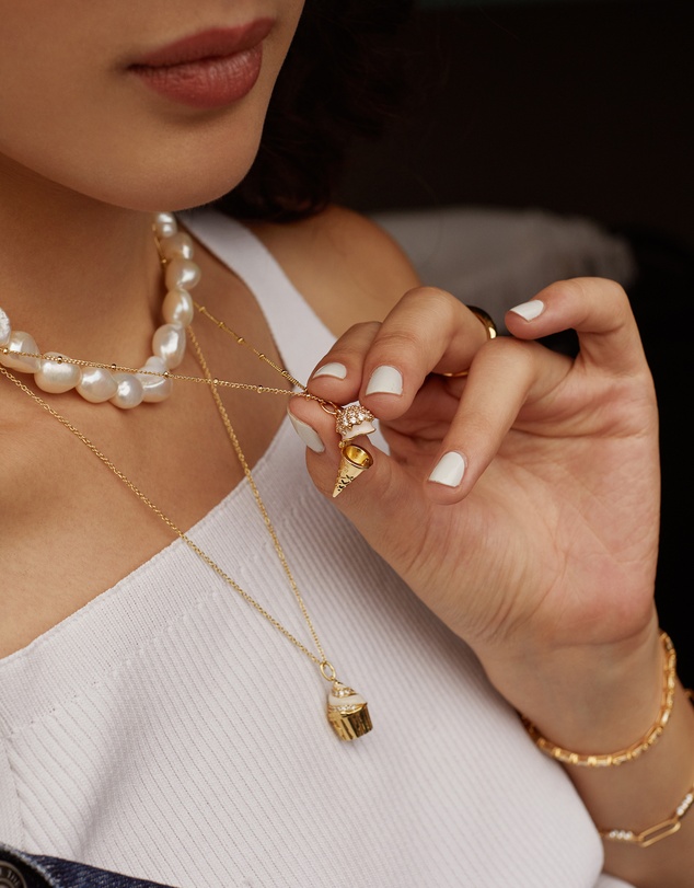 Wanderlust + Co - Cafe W+Co Ice-Cream Gold Necklace